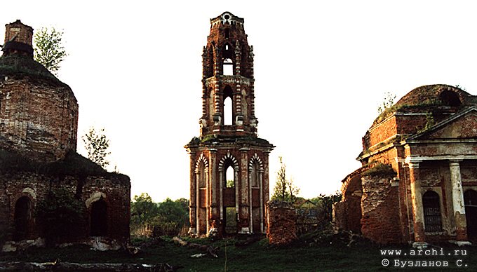 Kaluga district. Grabtsevo. Estate Grabtsevo. Assumption Church. Belfry. Church of St. Nikolas. XVIII 