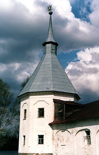 Valday district. Valday. Monastery of Iverskaya Icon of the Virgin. Tower. XVII