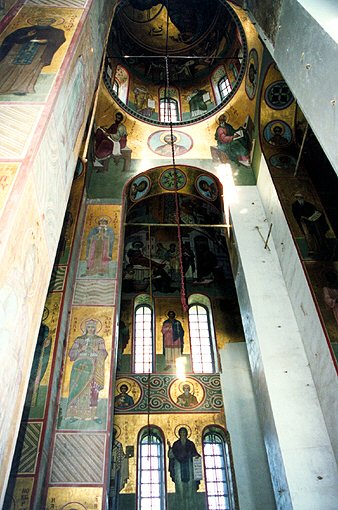 Novgorod district. Yurevo. Yurev Monastery. Cathedral of George, Victor the Great Martyr. Interior. XII