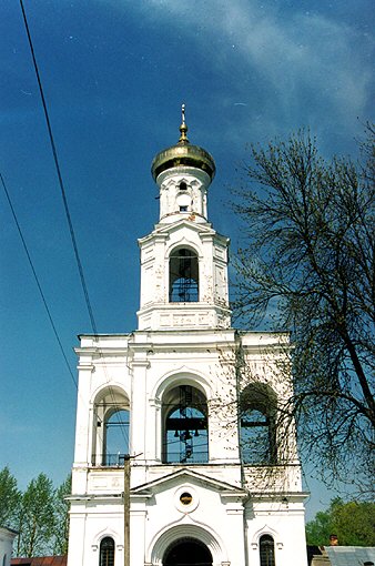 Novgorod district. Yurevo. Yurev Monastery. Belfry. XIX Sokolov