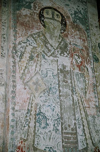 Novgorod district. Khotyazh. Klopsky Monastery. Trinity Church. Interior. XVI