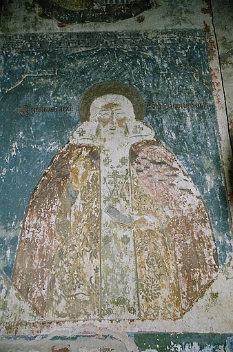 Novgorod district. Khotyazh. Klopsky Monastery. Trinity Church. Interior. XVI