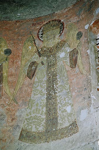 Novgorod district. Volotovo. Assumption Church on Volotovo Pole. Fragment. XIV