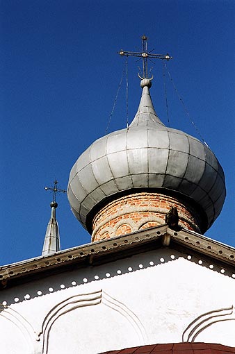 Novgorod district. Veliky Novgorod. Derevyanitsky Monastery. Assumption Church. Fragment. XVIII