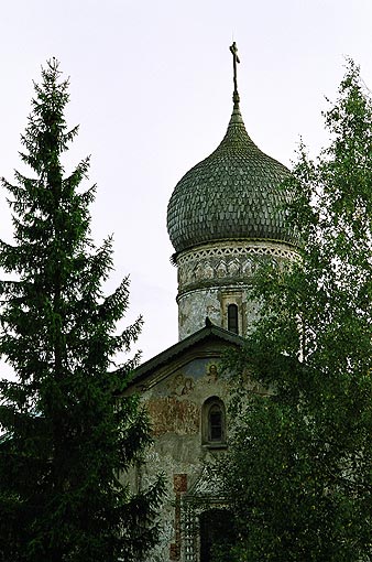 Novgorod district. Veliky Novgorod. Annunciation  Church at village Arkazhi. Fragment. XII