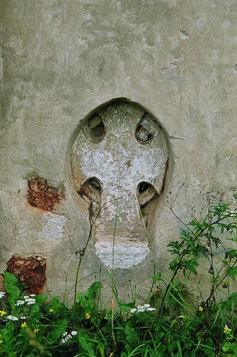 Novgorod district. Veliky Novgorod. Church of Saint Apostles Peter and Paul on Slavna. Fragment. XIV