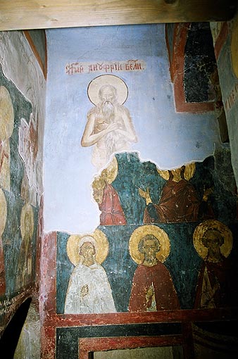 Novgorod district. Veliky Novgorod. Zverin Monastery. Church of Simeon. Interior. XV