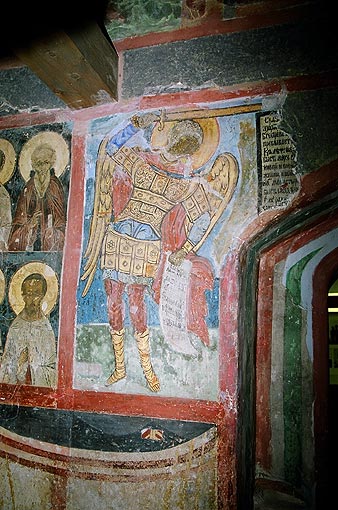 Novgorod district. Veliky Novgorod. Zverin Monastery. Church of Simeon. Interior. XV