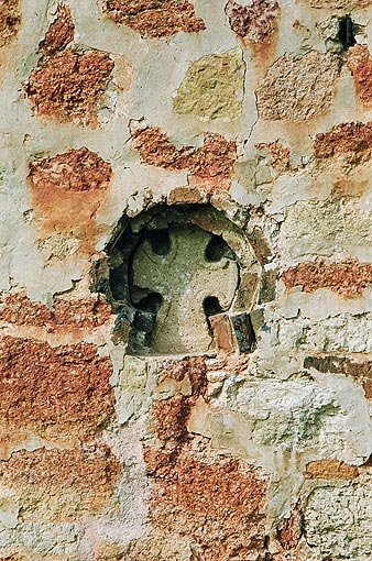 Novgorod district. Veliky Novgorod. Church of Saint Apostles Peter and Paul in Kozhevniki. Fragment. XV