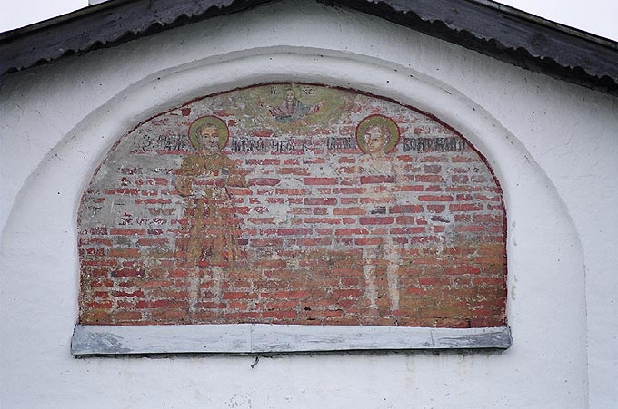 Novgorod district. Vyazhischi. Vyazhisky Monastery. Church of Nicolas. Fragment. XVII