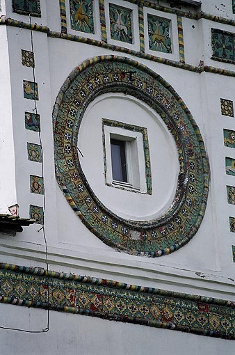 Novgorod district. Vyazhischi. Vyazhisky Monastery. Church of John the Theologian. Belfry. Fragment. XVII