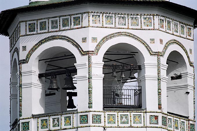 Novgorod district. Vyazhischi. Vyazhisky Monastery. Church of John the Theologian. Belfry. Fragment. XVII