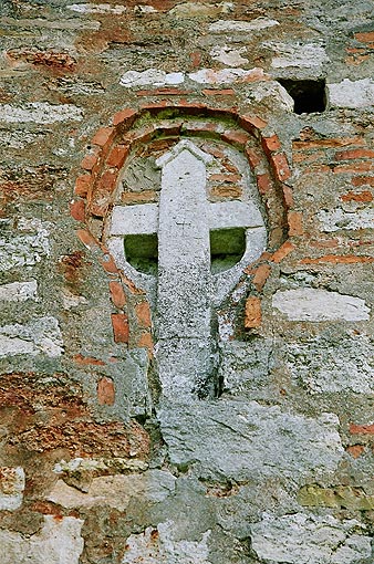 Novgorod district. Veliky Novgorod. Church on Myachina. Fragment. XV