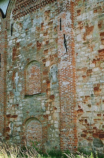 Novgorod district. Veliky Novgorod. Church on Myachina. Fragment. XV