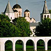 Novgorod district. Veliky Novgorod. Yaroslav's Yard. Cathedral of Nicolas. XII