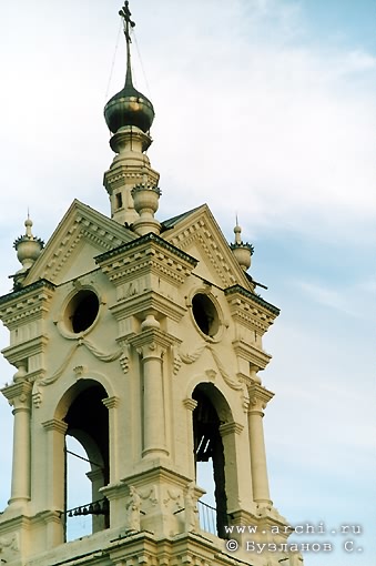 Kasimovsky district. Gusevsky country church-yard. Belfry. Fragment. XIX