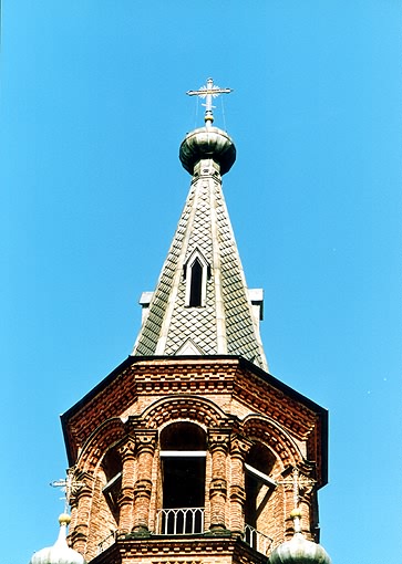 Ostashkovsky district. Ostashkov. Monastery of The Sign Icon of the Virgin. Belfry. Fragment. XIX