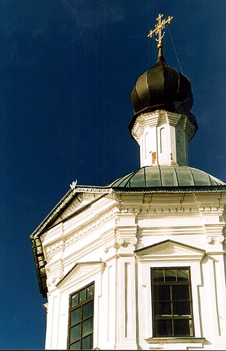 Ostashkovsky district. Nil's Hermitage. Monastery of Nil's Hermitage. Church of Exaltation of the Cross. Fragment. XVIII