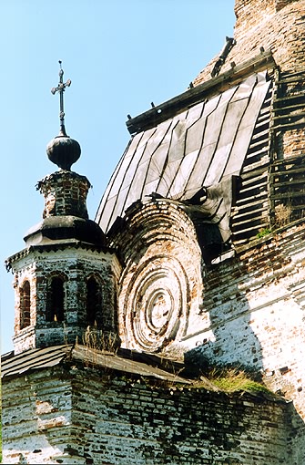 Tobolsk district. Preobrazhenskoye. Transfiguration Church. Fragment. XVIII